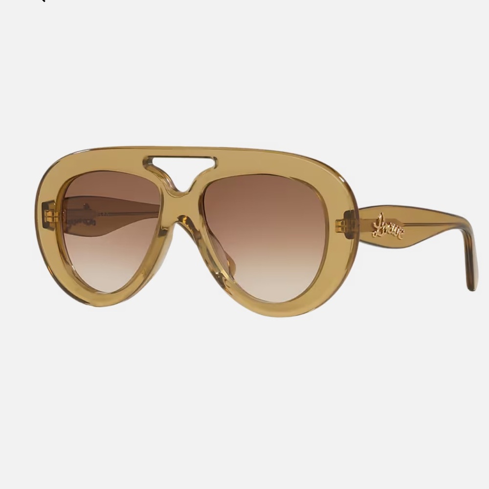 NWOT Loewe Pilot Spoiler Aviator Sunglasses in Green with Brown Gradient Lenses